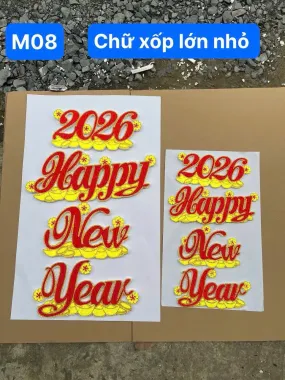 Chữ Happy New Year Xốp