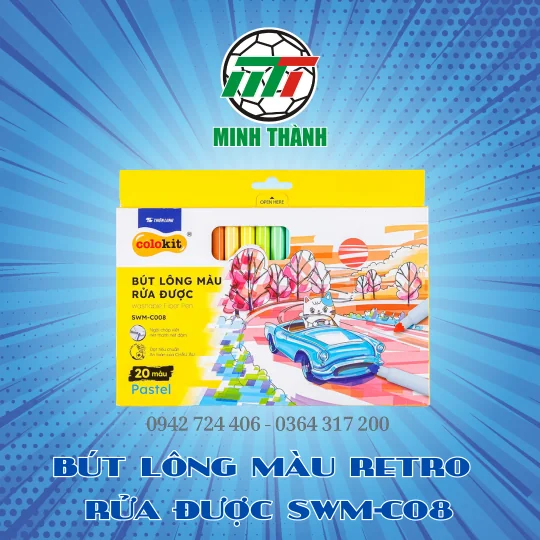 BÚT LÔNG MÀU PASTEL RỬA ĐƯỢC SWM-C08