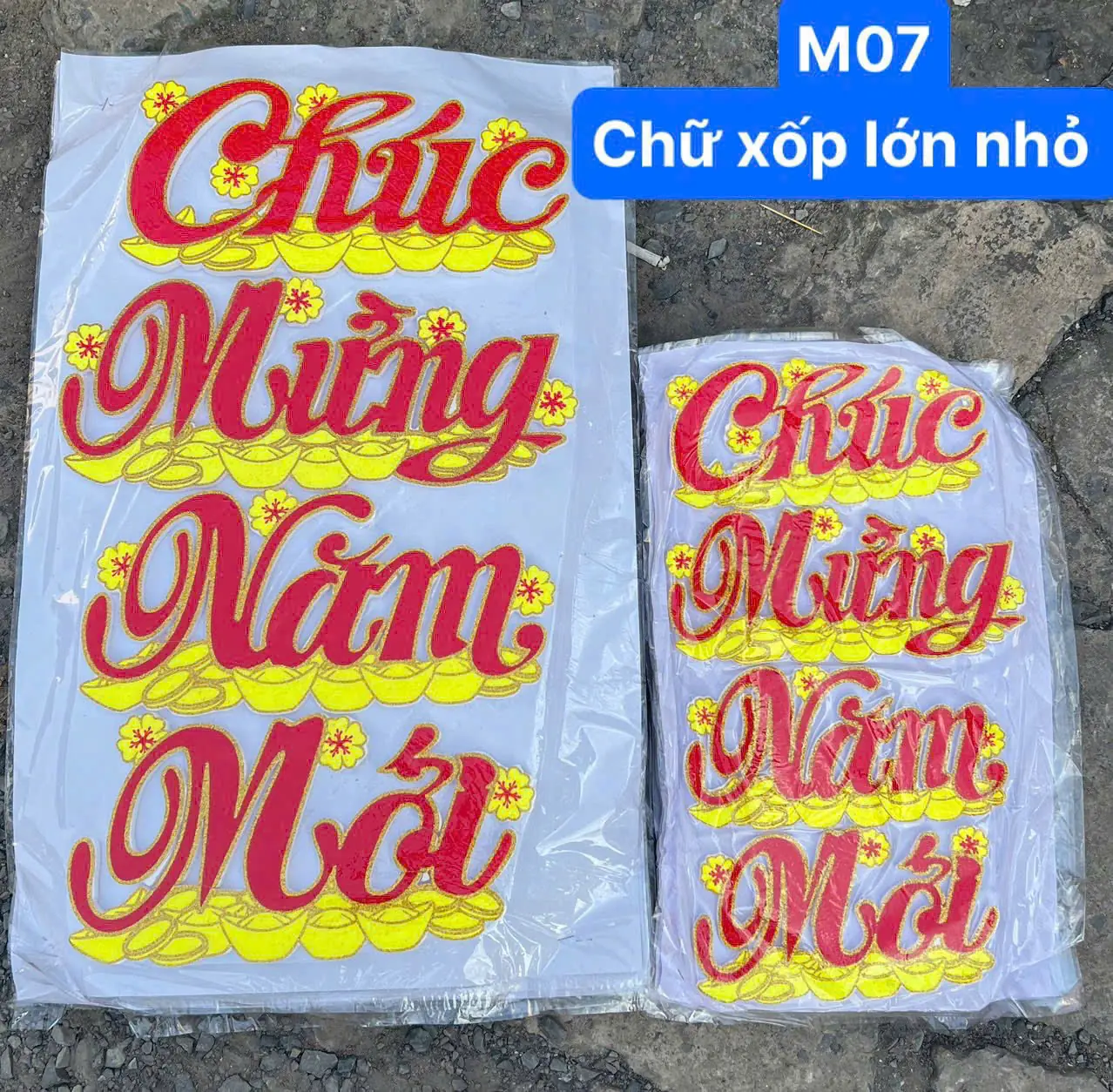 Chữ Chúc Mừng Năm Mới Xốp